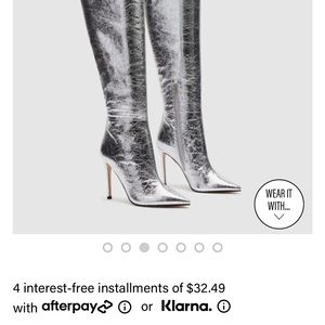 Steve Madden Brand new in box 13 “EPIC” silver OTK boots